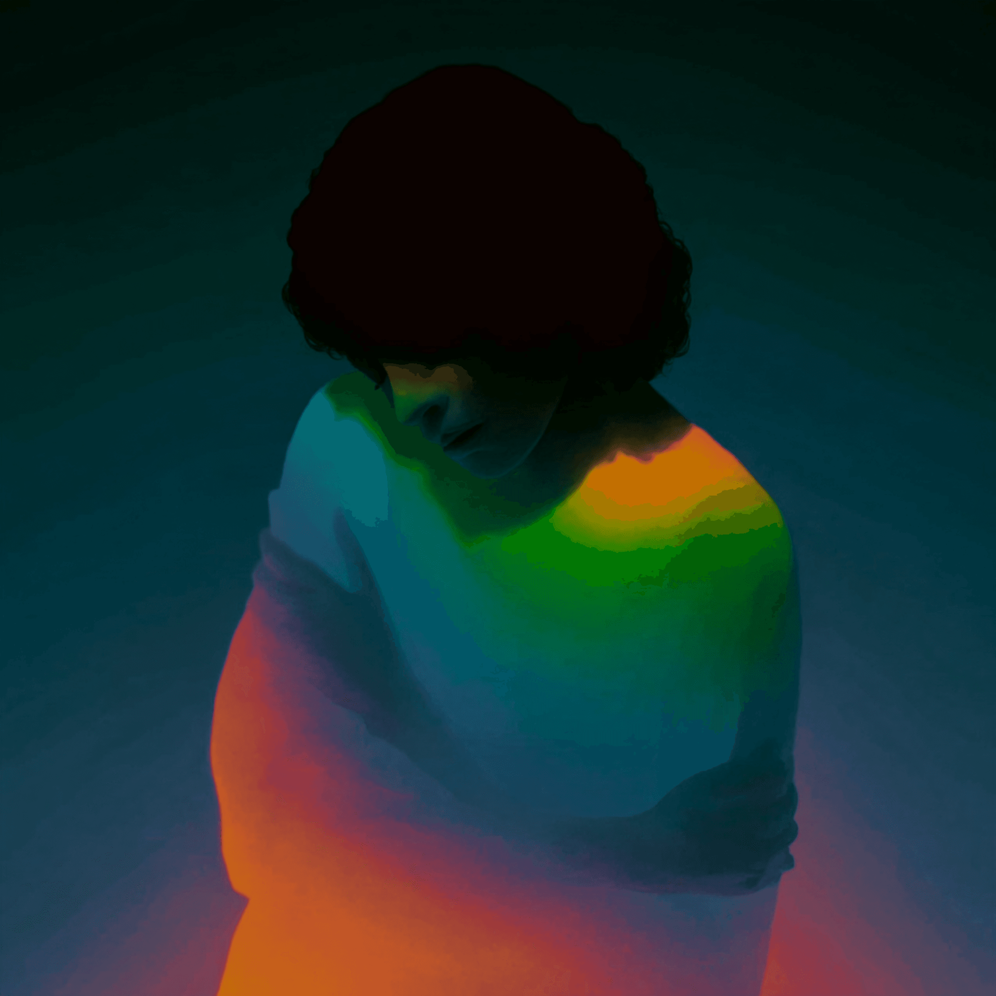 Woman hugging herself